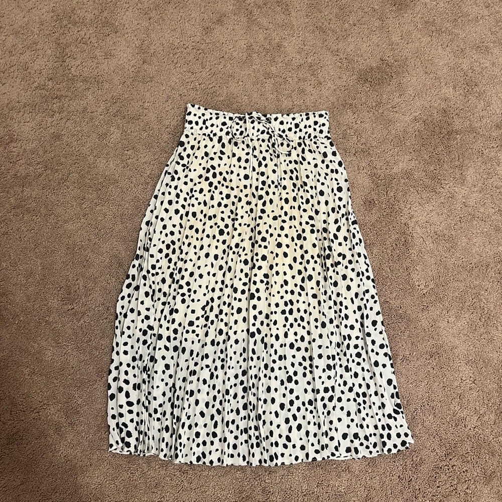 Altar'd State Black and White Midi A-Line Skirt